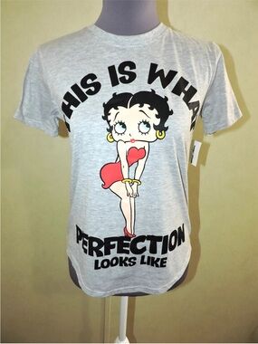 Betty Boop Fleischer Studios Gray T-Shirt Size S